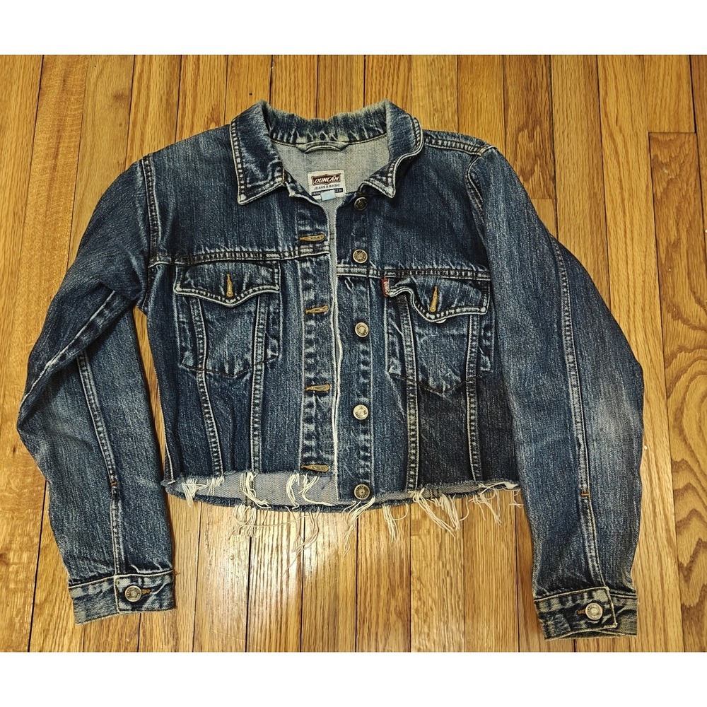 women's Duncan‎ denim Cropped Star Motif Jacket Size Small EUC